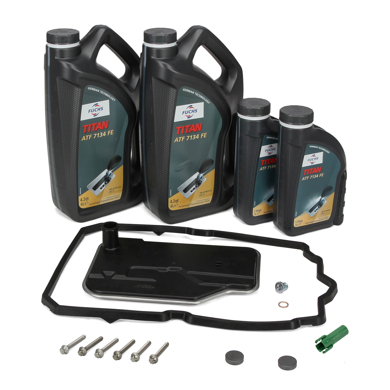 Getriebefilter Satz + 10L FUCHS ATF 7134 FE Getriebe&ouml;l MB 236.15 f&uuml;r MERCEDES 7-Gang 722.9
