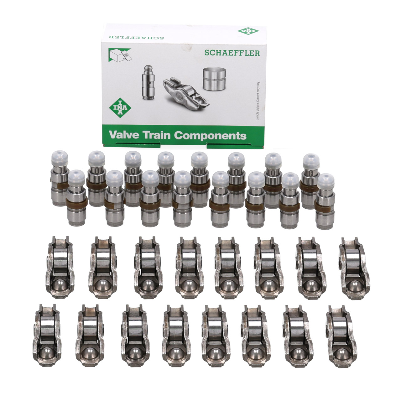 16x INA Kipphebel + 16x Ventilst&ouml;&szlig;el f&uuml;r BMW 1er 2er 3er 4er 5er 6er 7er X1-5 MINI N47 B47