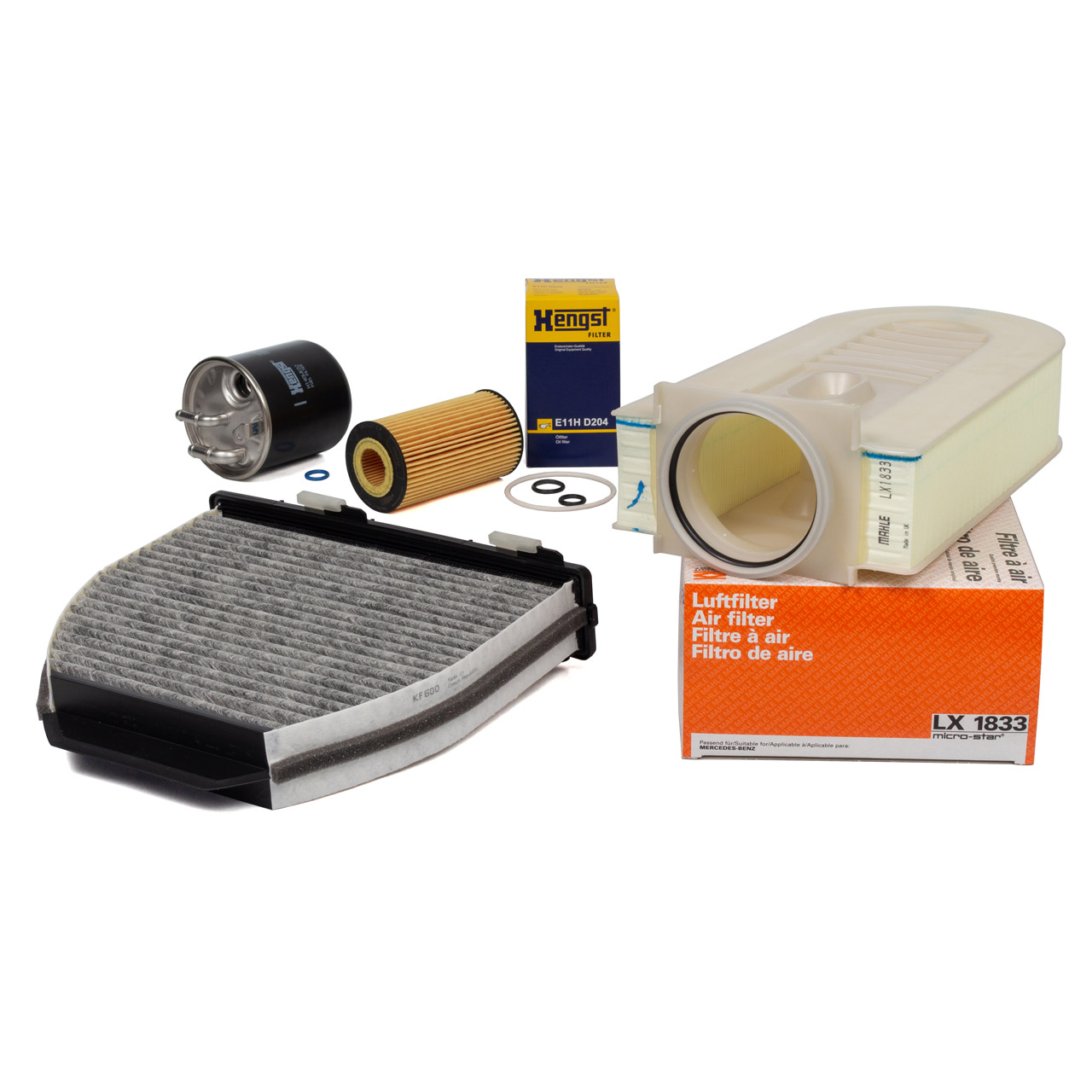 Filter-Set 4-tlg f&uuml;r MERCEDES C-Klasse W204 E-Klasse W212 GLK X204 200/220/250 CDI OM651