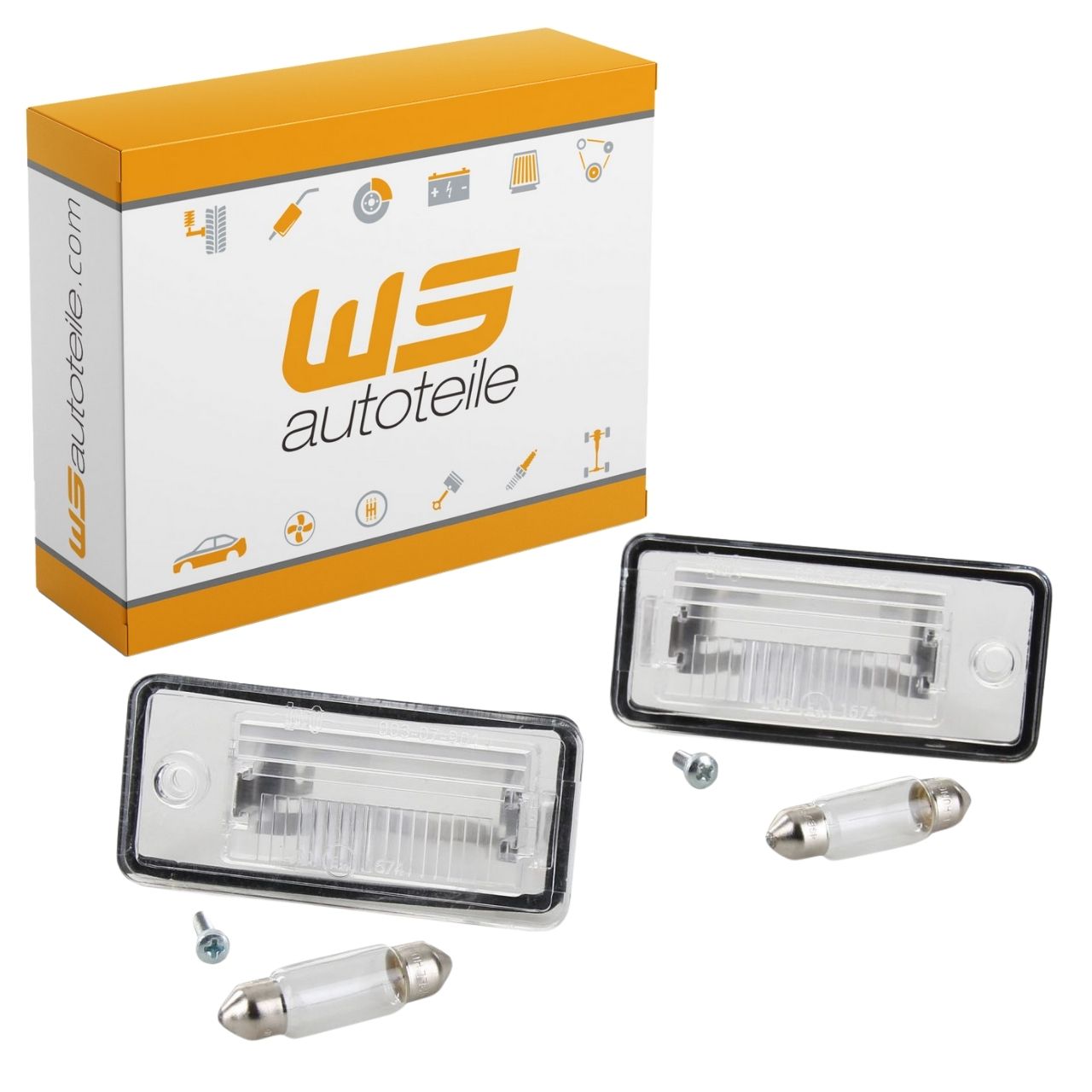 2x Kennzeichenleuchte + Glühlampe für AUDI A3 8P A4 B6 B7 A6 C6 A8 4E 4H Q7 4LB