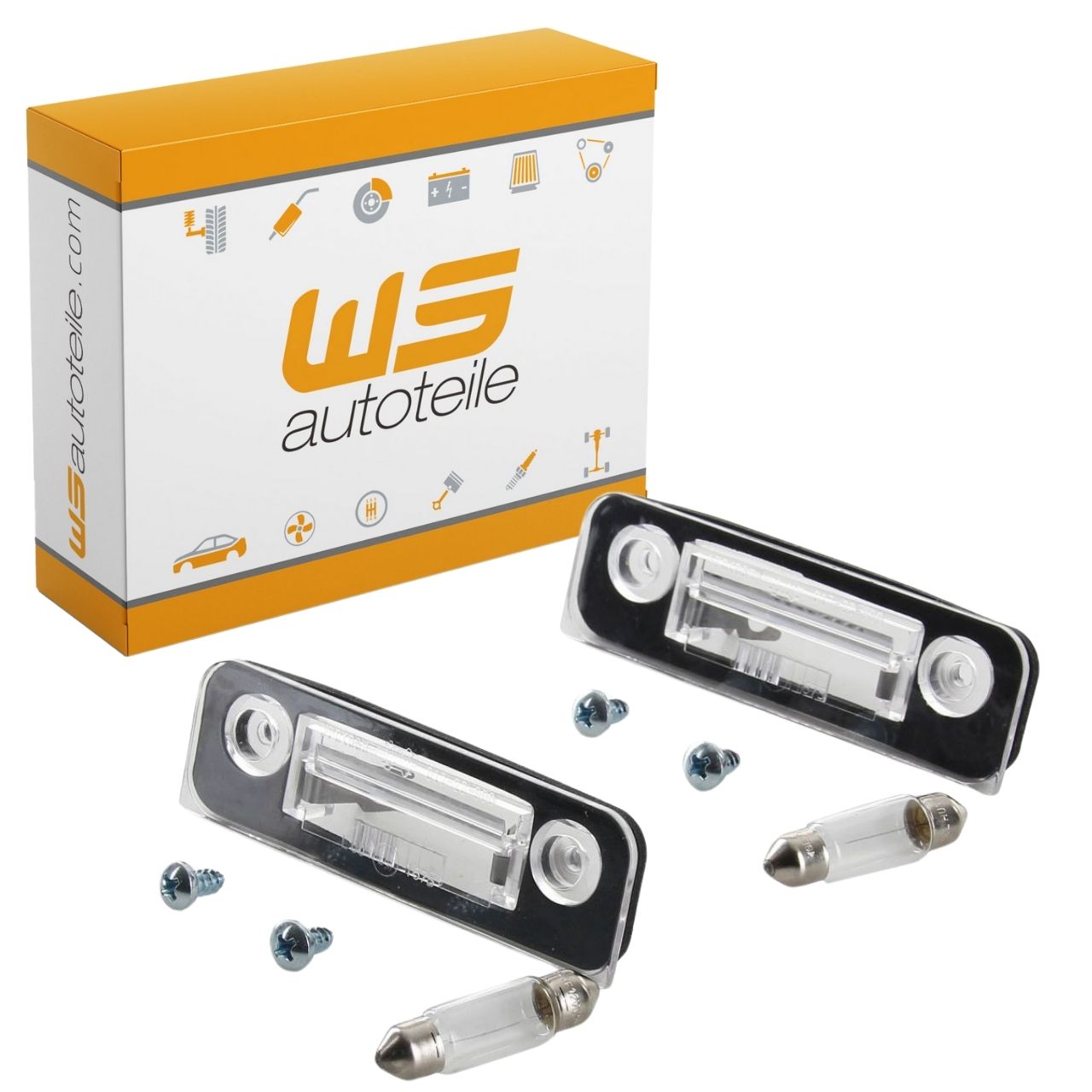 2x Kennzeichenleuchte + Gl&uuml;hlampen f&uuml;r Fiesta 5 Fusion Mondeo 2 1332916