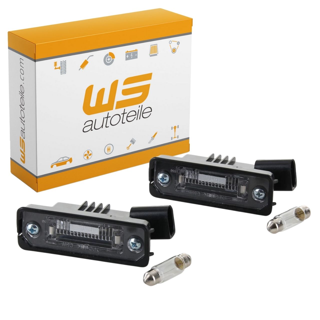 2x License Plate Light + C5W Bulb for VW Passat B6 3C2 (March 2005&ndash;November 2010)