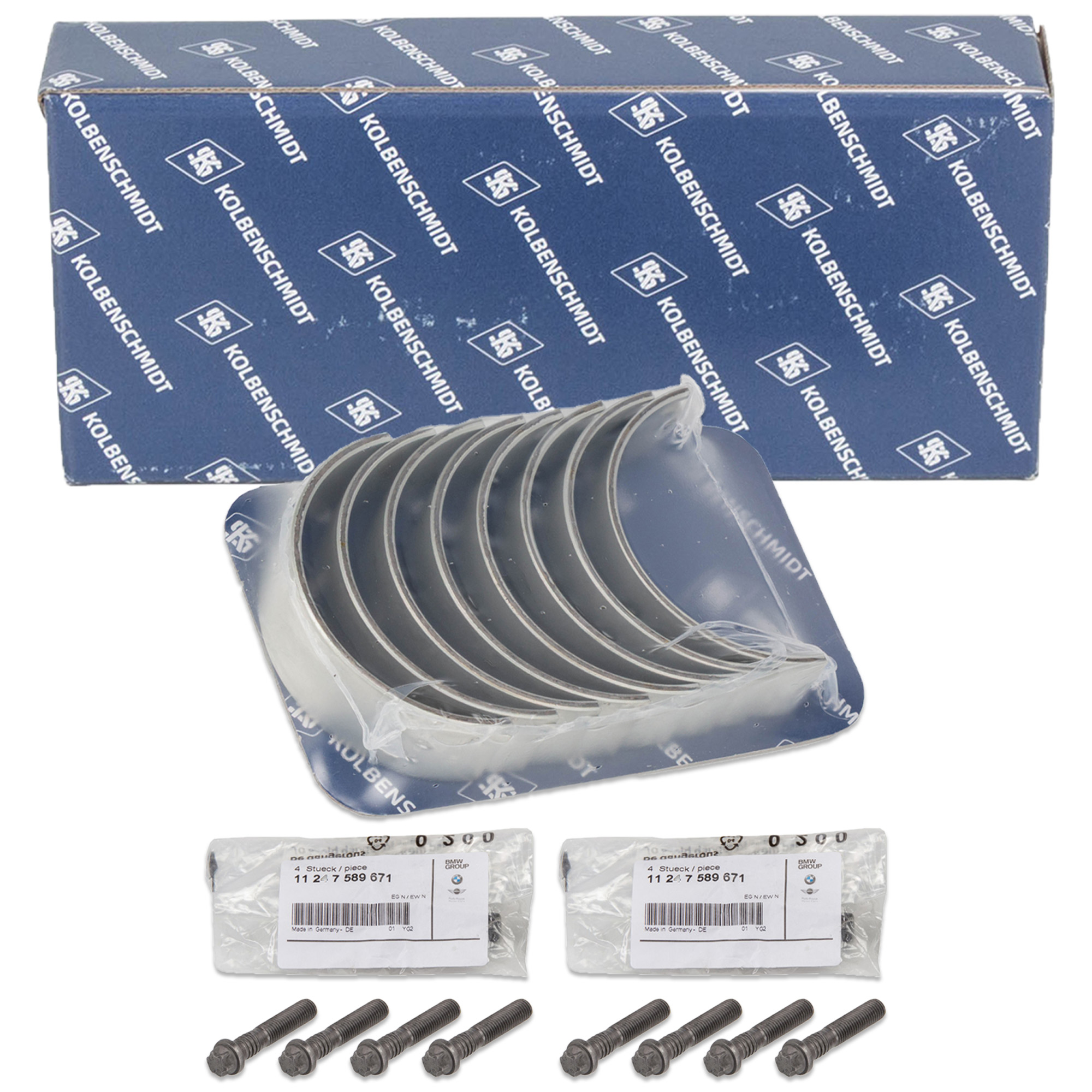 KOLBENSCHMIDT Pleuellager Satz + 8x ORIGINAL Schrauben f&uuml;r BMW 1er 2er 3er 4er 5er N20