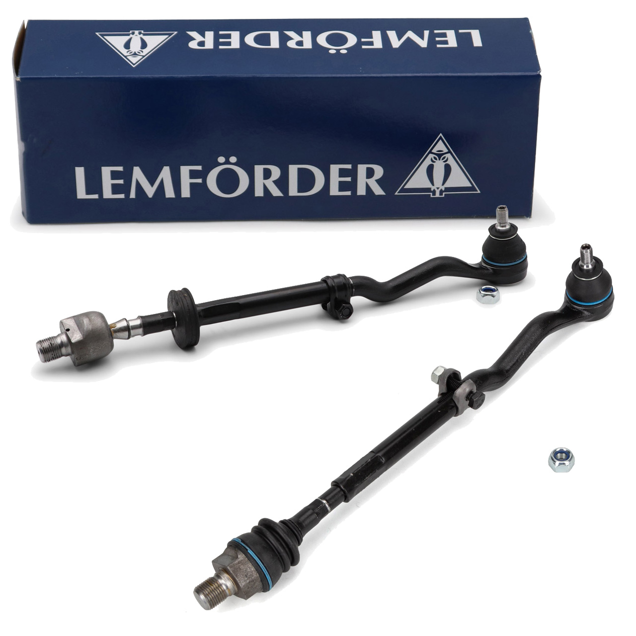 2x LEMF&Ouml;RDER Spurstange + Spurstangenkopf f&uuml;r BMW 3er E30 mit Lenkungsd&auml;mpfer vorne