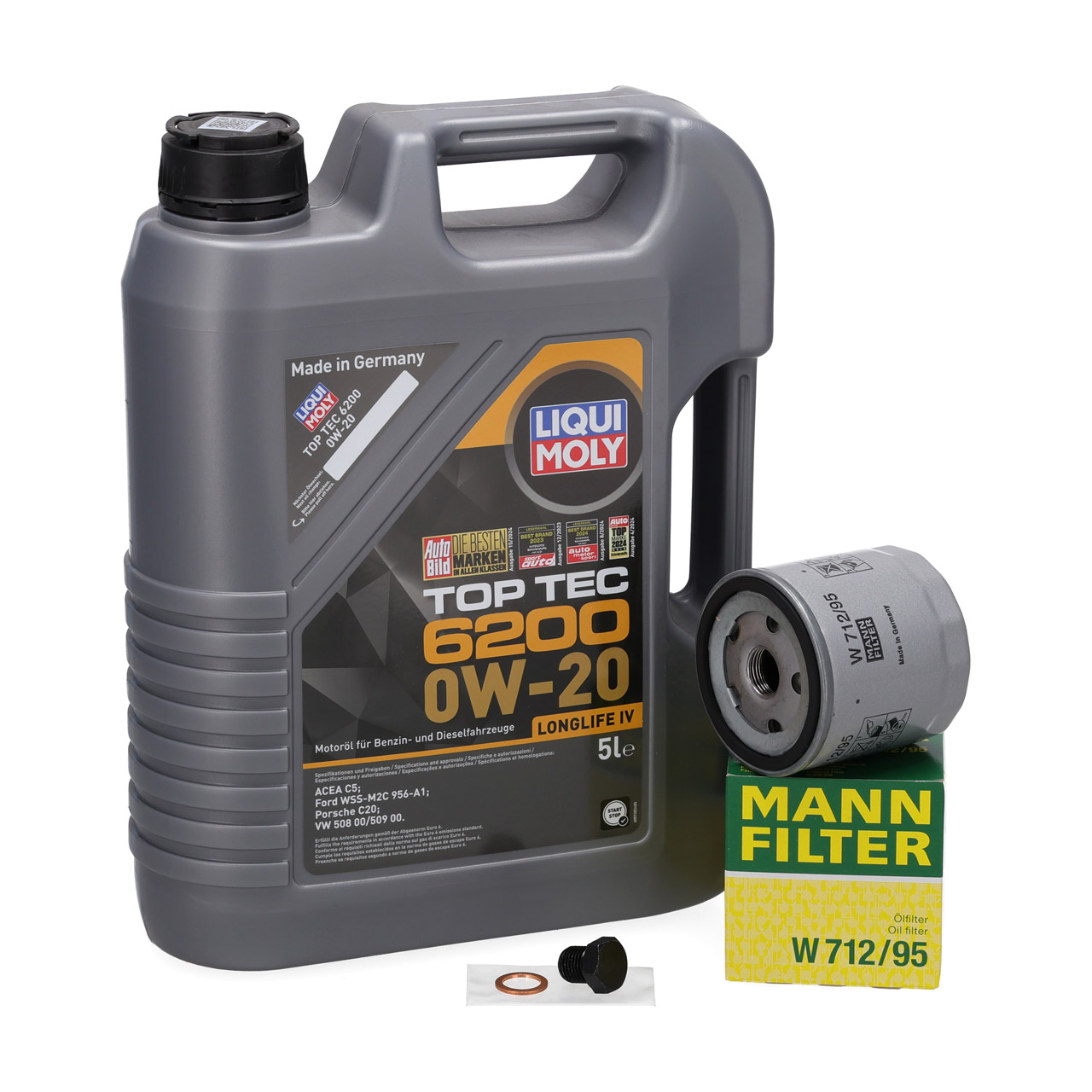 5L LIQUI MOLY 0W20 Motor&ouml;l + MANN &Ouml;lfilter f&uuml;r VW Golf 7 8 Passat B8 Polo Up 1.0-1.5 TSI