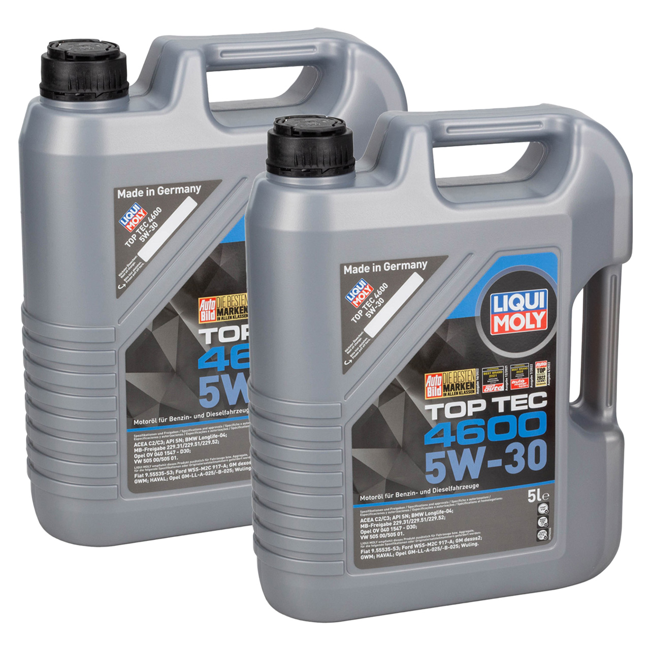 10L 10 Liter LIQUI MOLY Motoröl 5W30 TOP TEC 4600 dexos2 BMW LL-04 VW 505.00/01