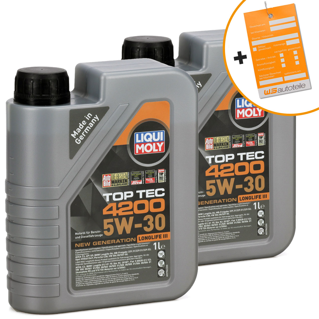 2L LIQUI MOLY 3706 TOP TEC 4200 5W30 Motor&ouml;l NEW GEN f&uuml;r VW 504.00 507.00 BMW LL-04