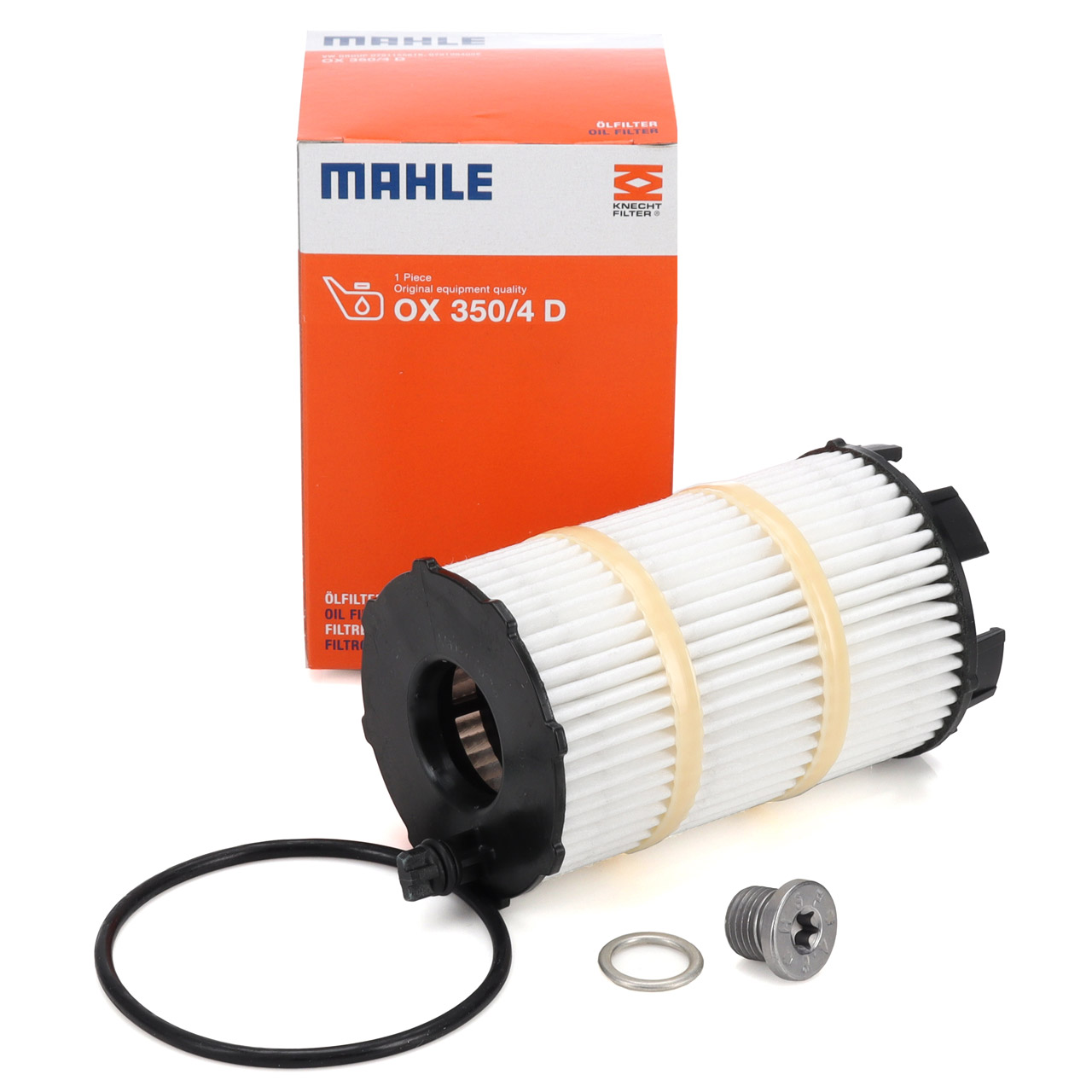 MAHLE OX350/4D Oil Filter + Screw for AUDI RS4 B7 B8 RS5 8T 8F S6 RS6 C6 A8 S8 4E 4H 4LB