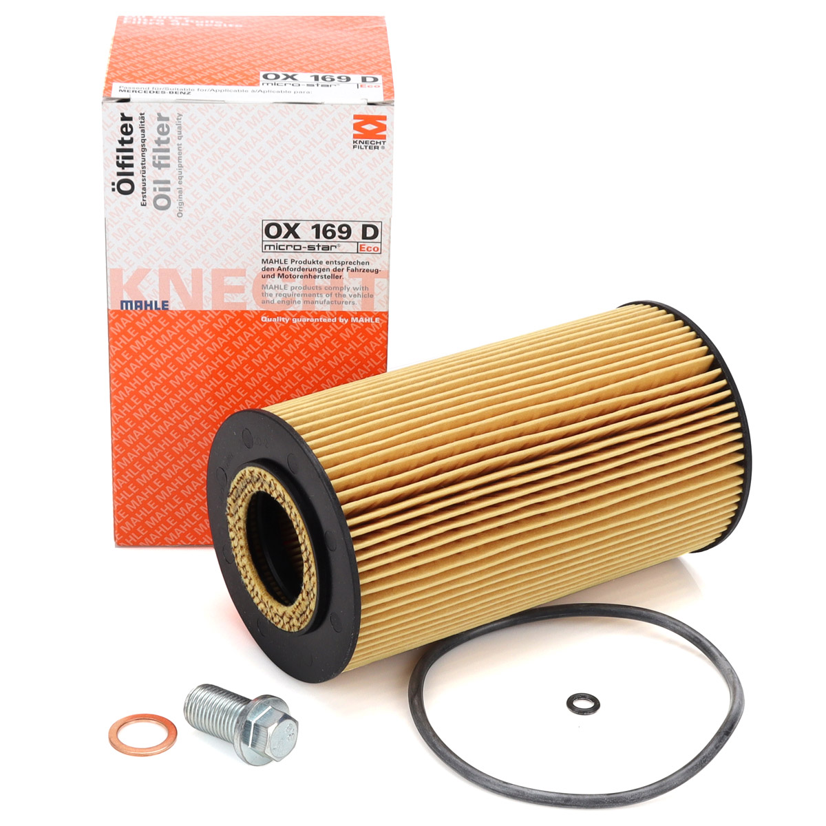 MAHLE OX169D Ölfilter + Schraube für MERCEDES-BENZ W211 W463 W163 W220 400CDI OM628