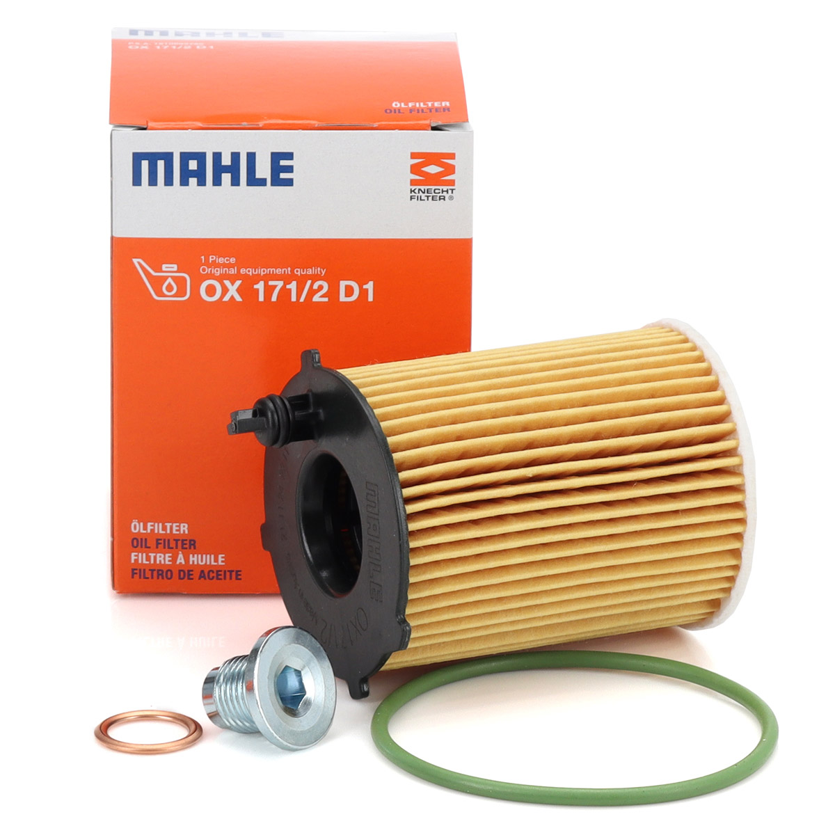MAHLE OX171/2D1 Ölfilter + Schraube für PSA C3 C4 208 308 OPEL Crossland 10 1.6 BlueHDi