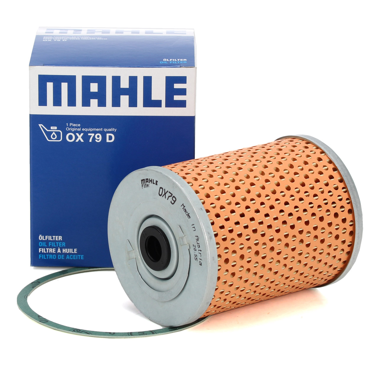 MAHLE OX79D Ölfilter + Papierdichtung für PORSCHE 356 1100-2000 912 1.6 54607827