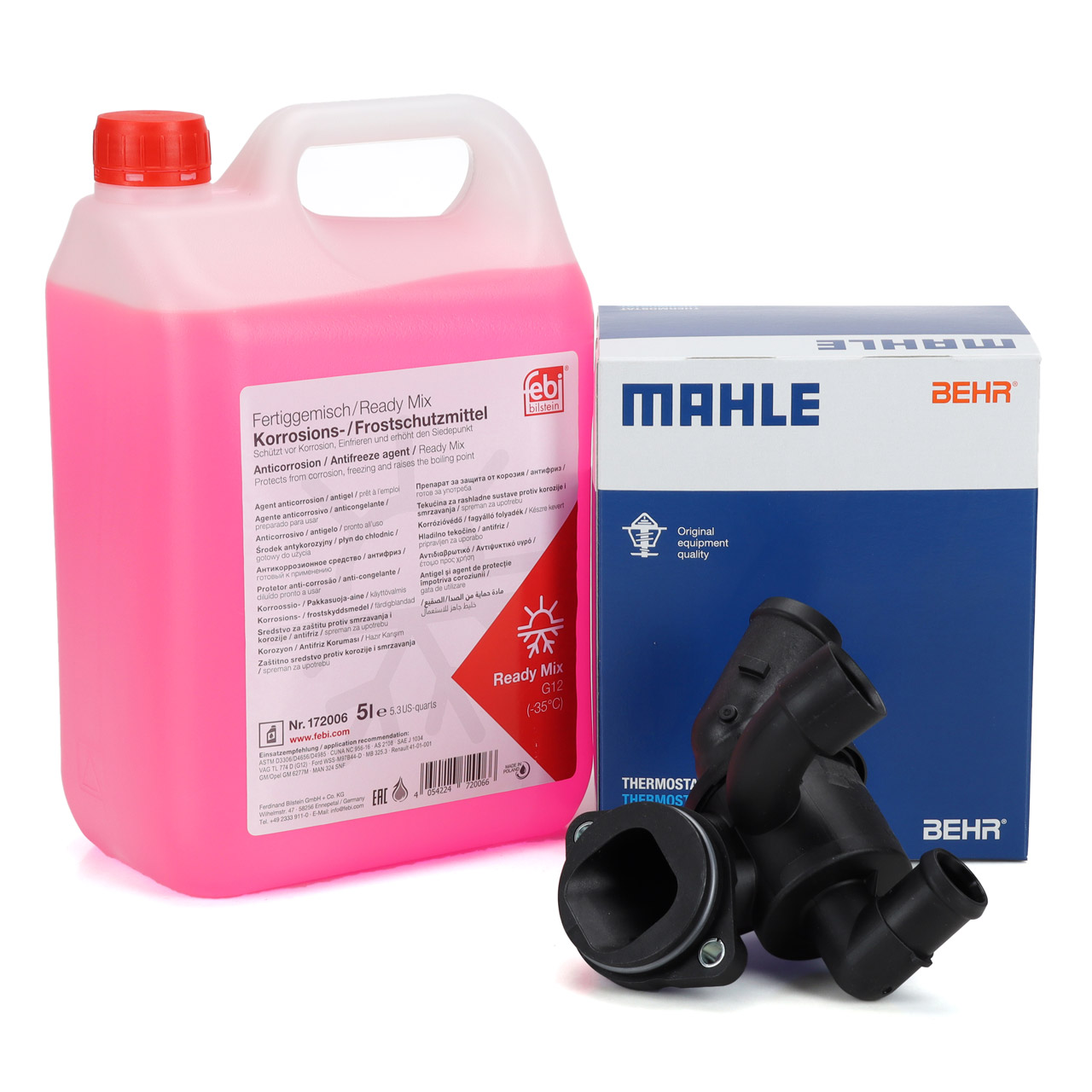 BEHR MAHLE Thermostat + Geh&auml;use 5L G12 Frostschutz f&uuml;r VW Golf 6 Passat Polo 5 1.6/2.0 TDI