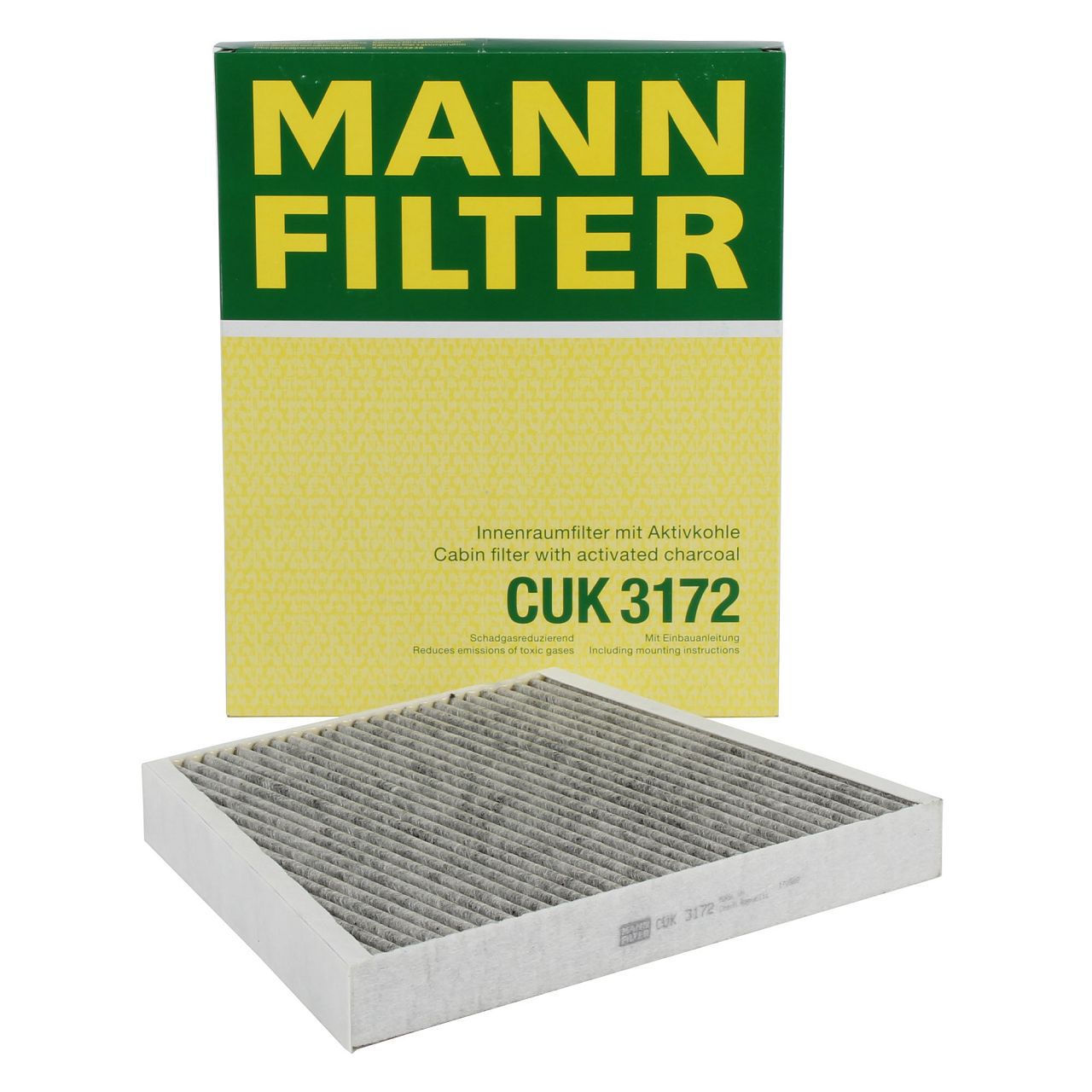 MANN CUK31721 Activated Carbon Cabin Air Filter for Mercedes E-Class W211, S-Class W211, and CLS-Class C219