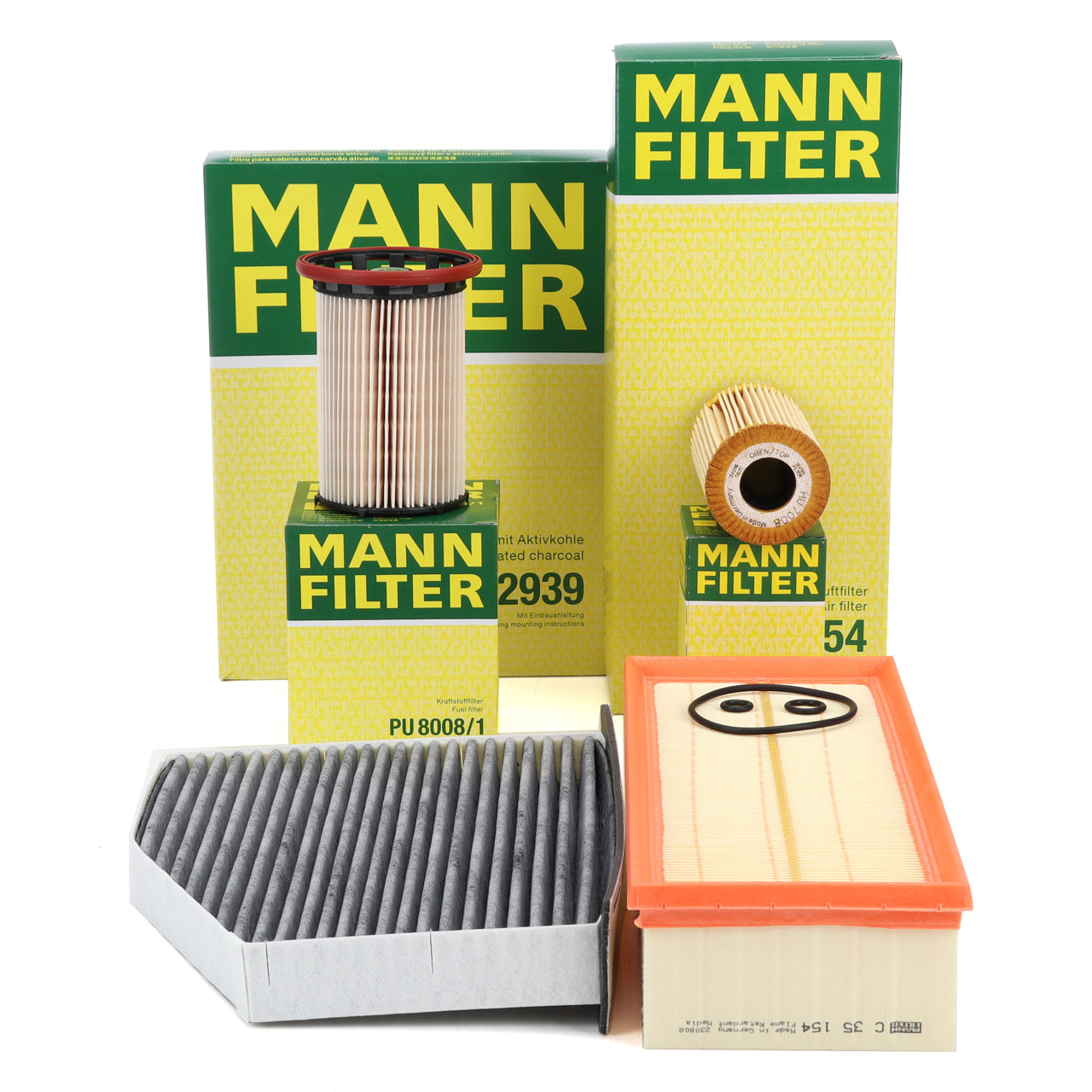 MANN Filterset 4-tlg für VW Passat B6 B7 Sharan Tiguan AUDI Q3 8U SEAT Alhambra 2.0 TDI