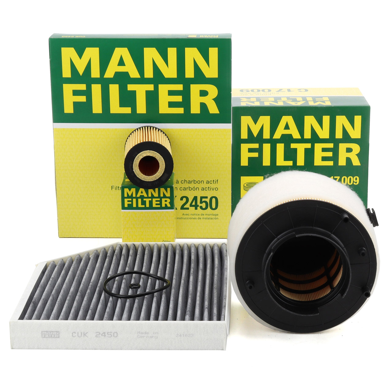 MANN Filterset 3-tlg f&uuml;r AUDI A4 8K B8 A5 8T 8F Q5 8RB 2.0 TDI 136/150/163/190 PS