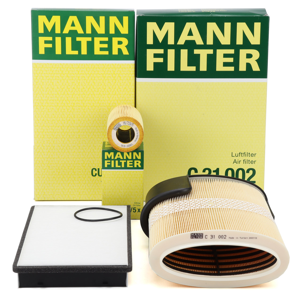 MANN Filterset Filterpaket für PORSCHE Boxster Cayman (986 987) 2.7 S 3.2 / 3.4 204-303 PS