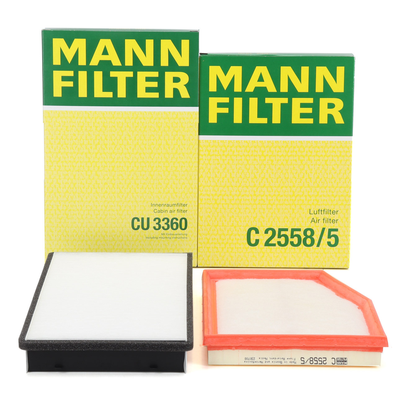 MANN Innenraumfilter + Luftfilter f&uuml;r PORSCHE Boxster (986) 2.5 2.7 S 3.2 204-266 PS