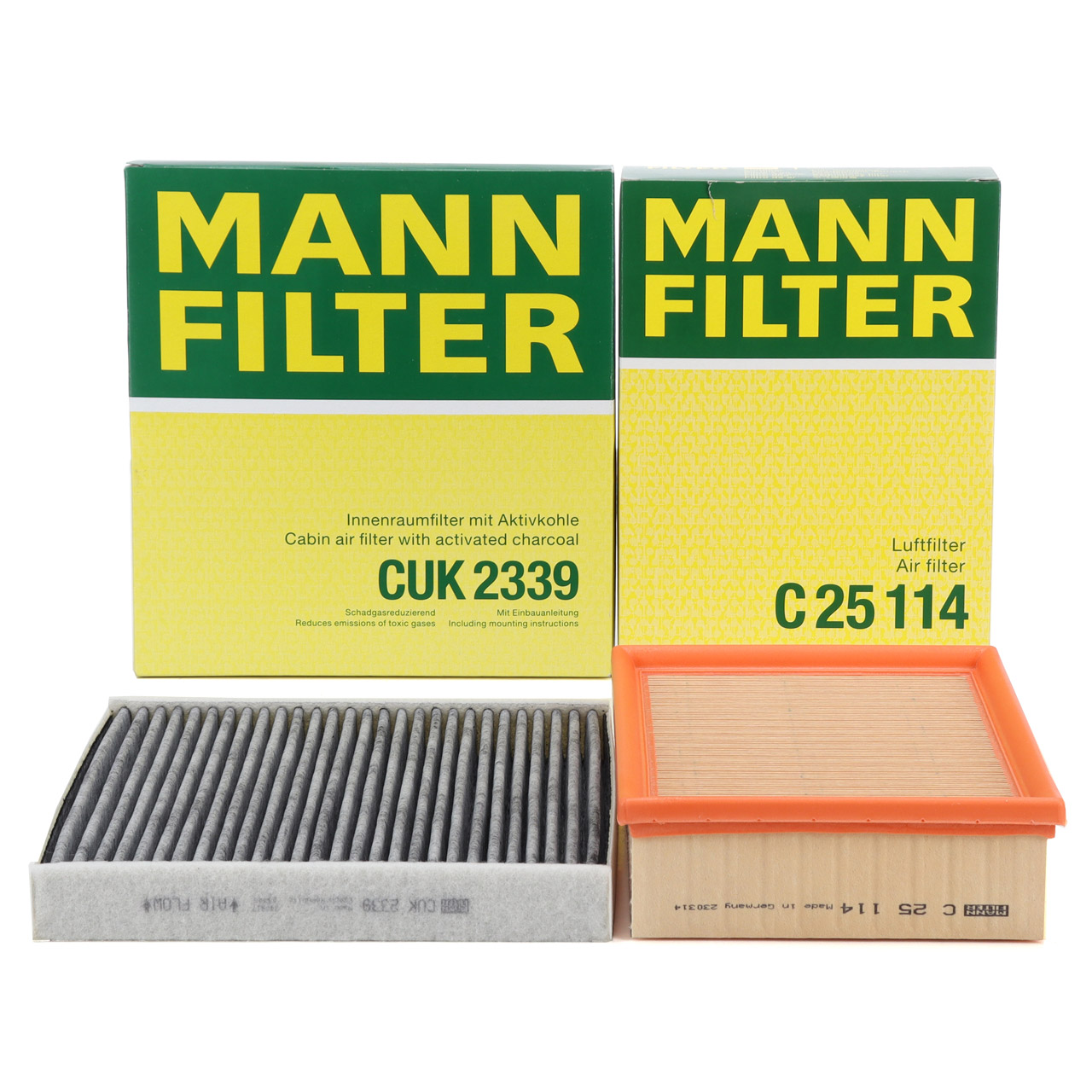 MANN Cabin Air Filter + Air Filter for BMW Z4 E85 2.2i, 2.5i, 3.0i M54 170/192/231 hp