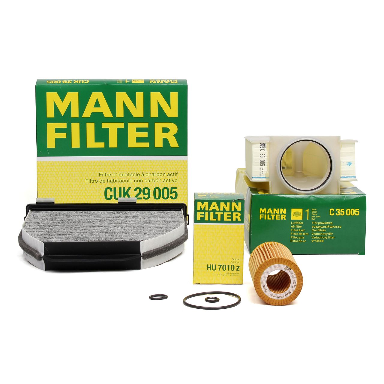 MANN 3-Piece Filter Set for Mercedes W204 C220/250CDI, W212 E200-300CDI, and X204 200-250CDI