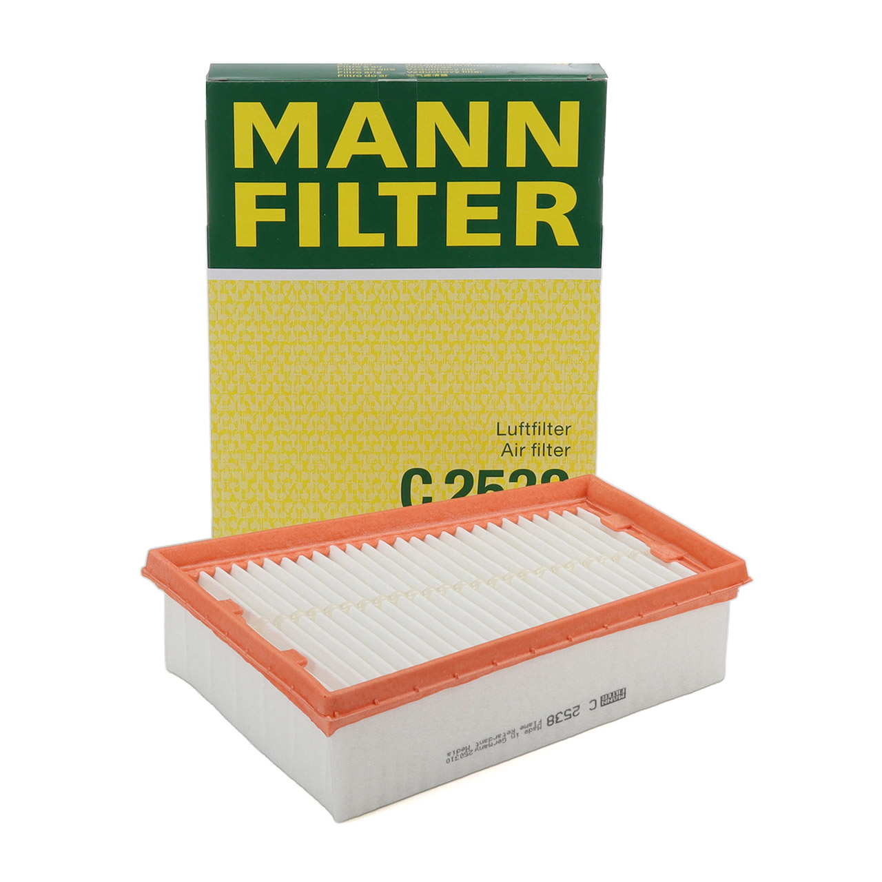 MANN C2538 Air Filter for Renault Grand Scenic, Megane, Scenic 2 and 3 (Part No. 165465647R)