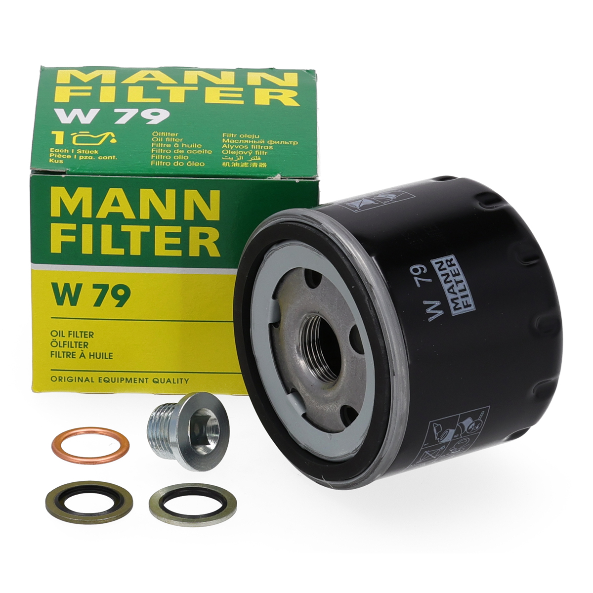 MANN W79 &Ouml;lfilter + Schraube f&uuml;r DACIA NISSAN OPEL RENAULT SMART
