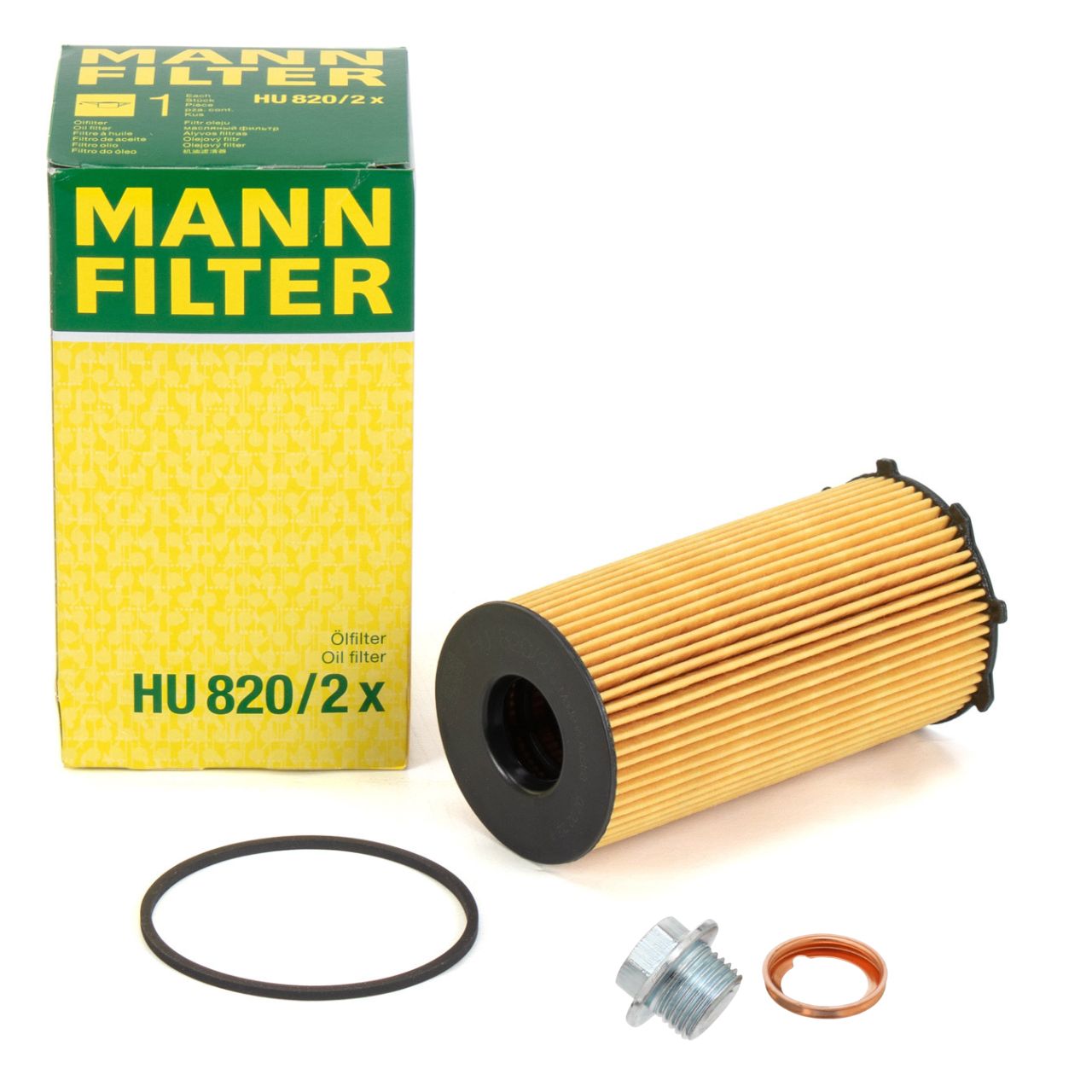MANN HU820/2x Oil Filter + Screw for JEEP Cherokee (KJ) (KK) Wrangler 3 (JK) 2.8 CRD