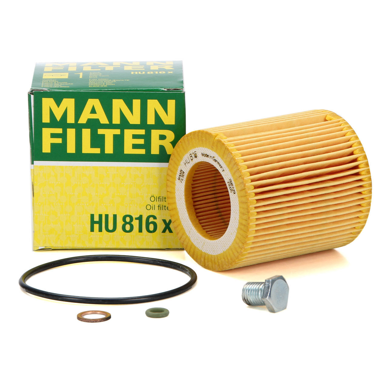 MANN HU816x Ölfilter + Schraube für BMW E81-88 E90-93 F30 F31 E60 E61 N52 N53 N54 N55