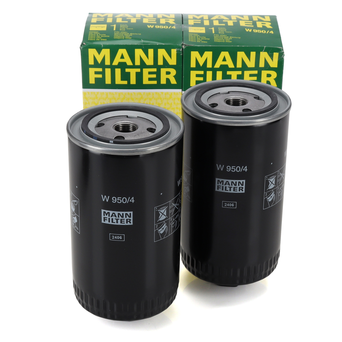 2x MANN W950/4 &Ouml;lfilter f&uuml;r VW California Transporter T4 LT 1 2.4 D 2.5/TDI