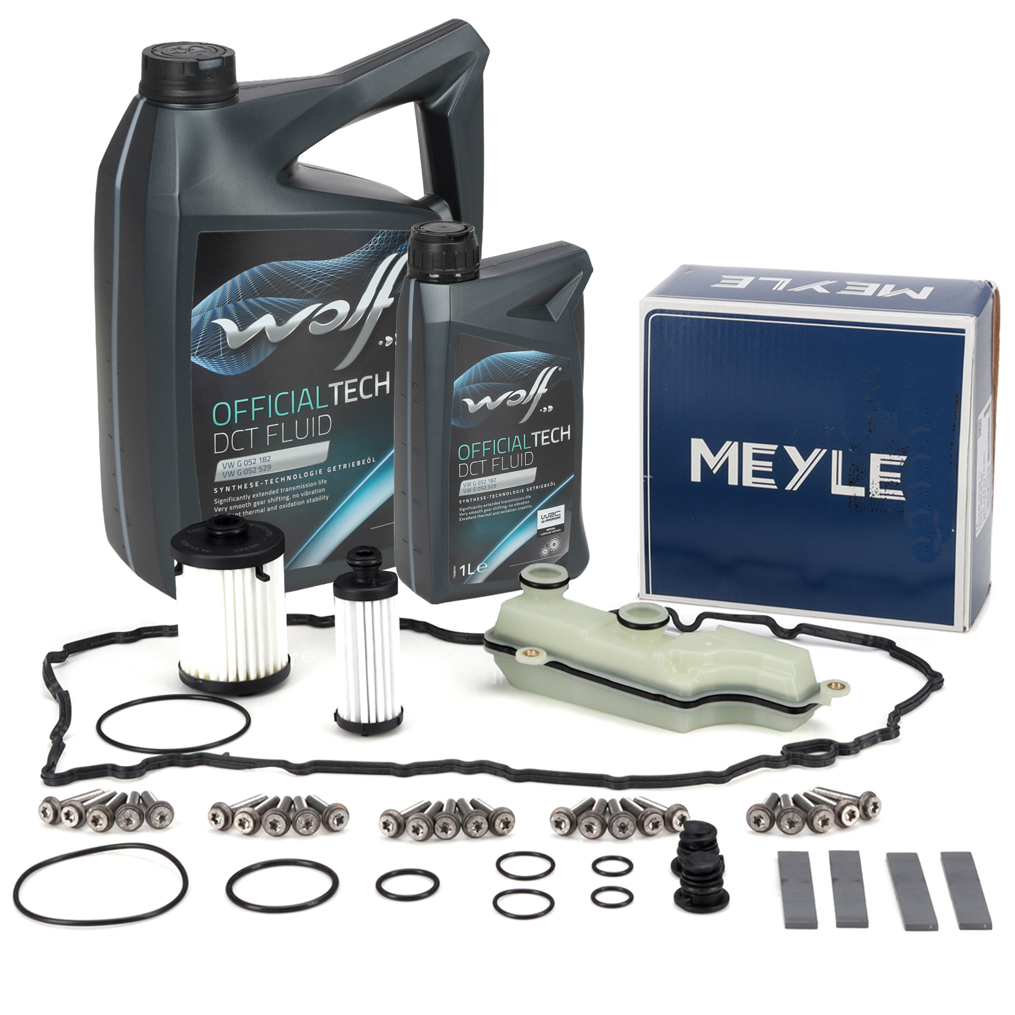 MEYLE Transmission Filter Kit + 5L WOLF Transmission Fluid for AUDI A4 B9, A5, A6, C7, C8, A7, Q5 DL382