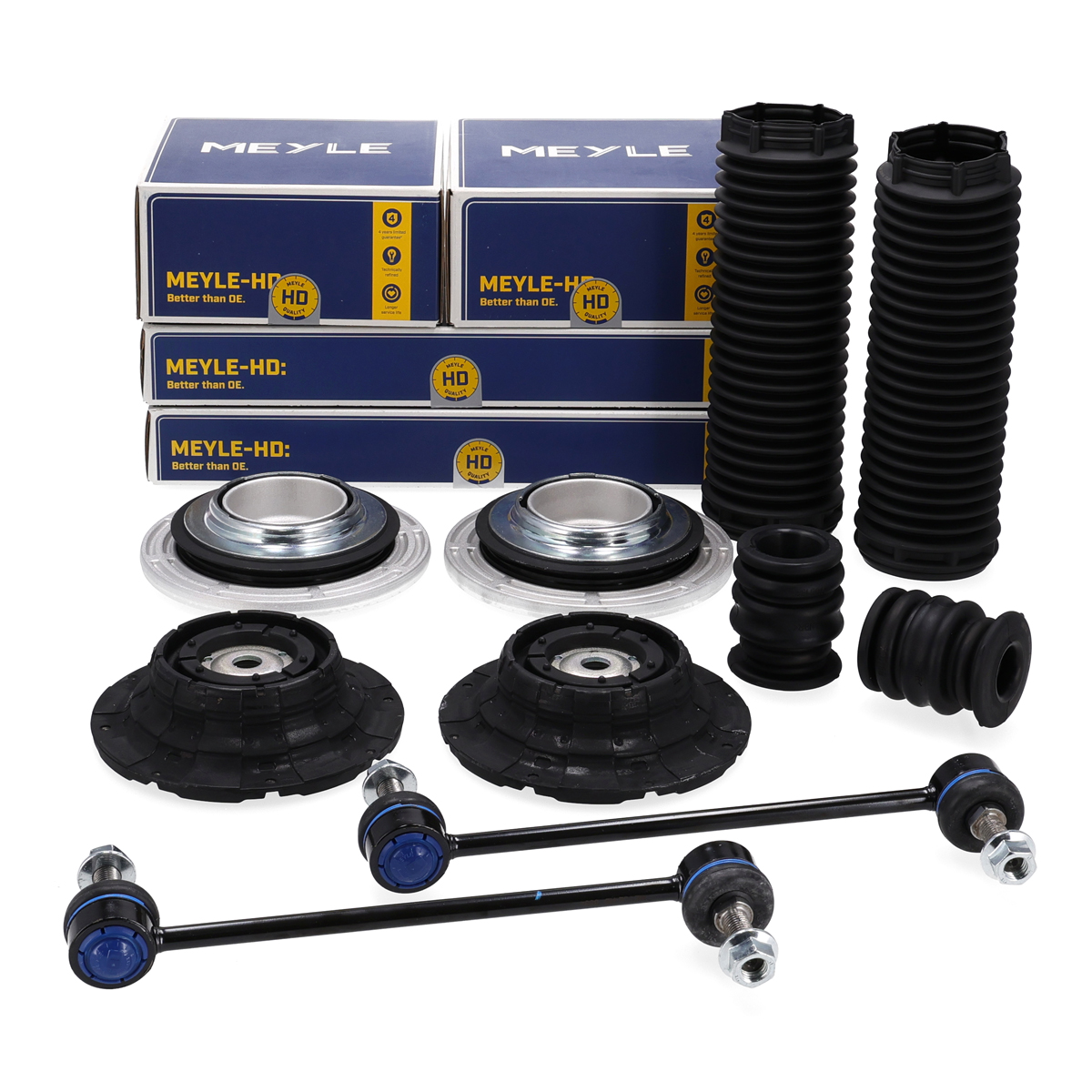 2x MEYLE HD Koppelstange + HD Domlager + Staubschutz f&uuml;r VW Multivan Transporter T5 vorne