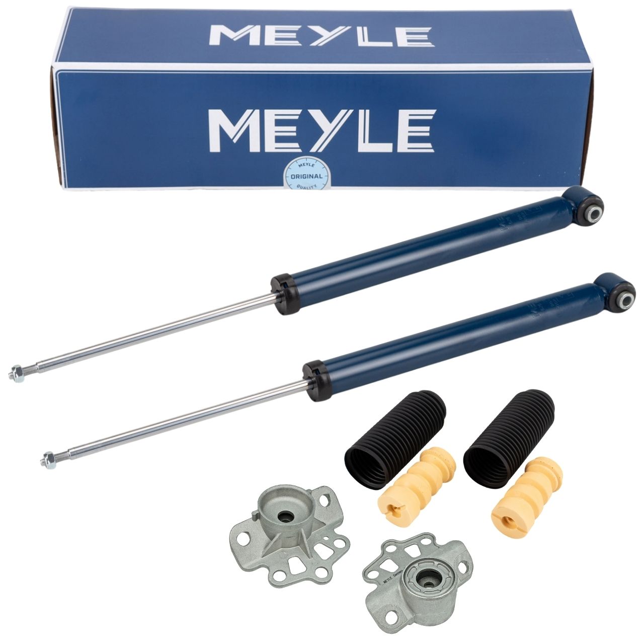 2 MEYLE shock absorbers + dust covers + strut bearings for OPEL Corsa D and FIAT Punto 199 (rear)