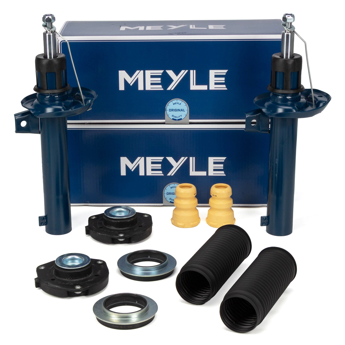 2x MEYLE Stoßdämpfer + Staubschutz + Domlager für VW Golf 5 6 Passat Tiguan Touran vorne