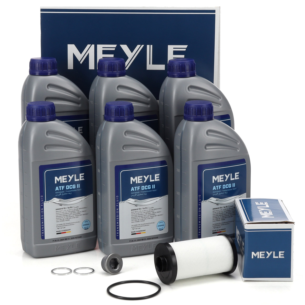 MEYLE 1001350102 Getriebefilter Satz + 6L Getriebeöl für AUDI SEAT SKODA VW DQ250 6-Gang
