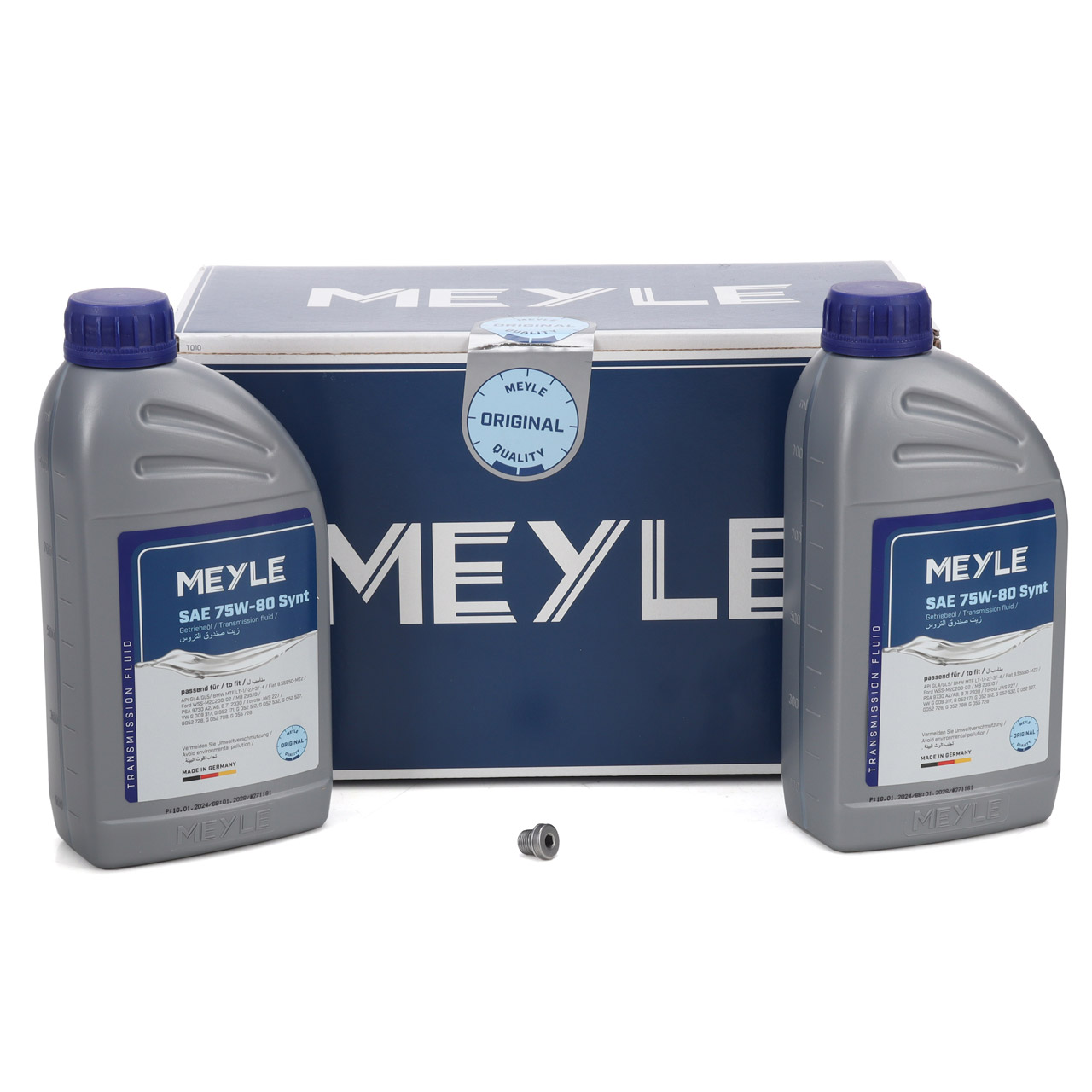 2L 2 Liter MEYLE Getriebe&ouml;l 75W80 Synt API GL-5 + Schraube f&uuml;r VAG DQ200