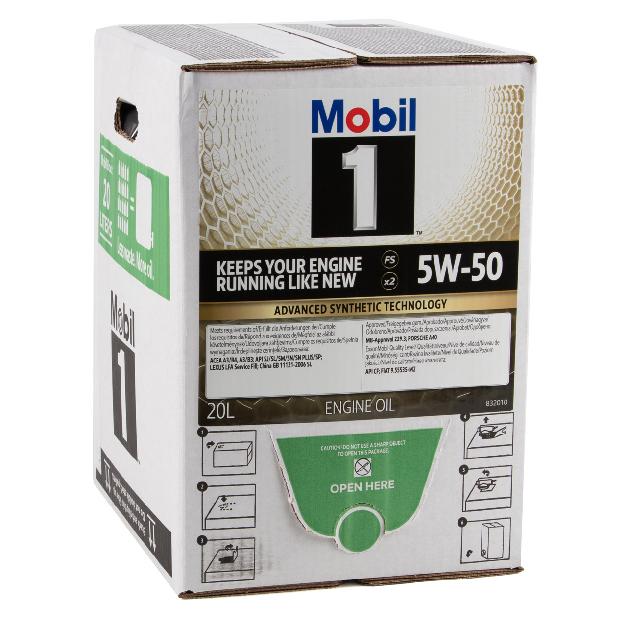 20L 20-liter Mobil 1 FS X2 5W-50 RALLY FORMULA engine oil for PORSCHE A40 MB 229.3