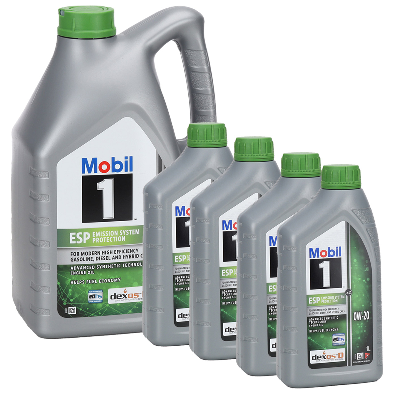 9L 9 Liter Mobil 1 ESP X2 0W-20 Motor&ouml;l &Ouml;l dexosD f&uuml;r PORSCHE C20 VW 508/509.00 MB 229.71