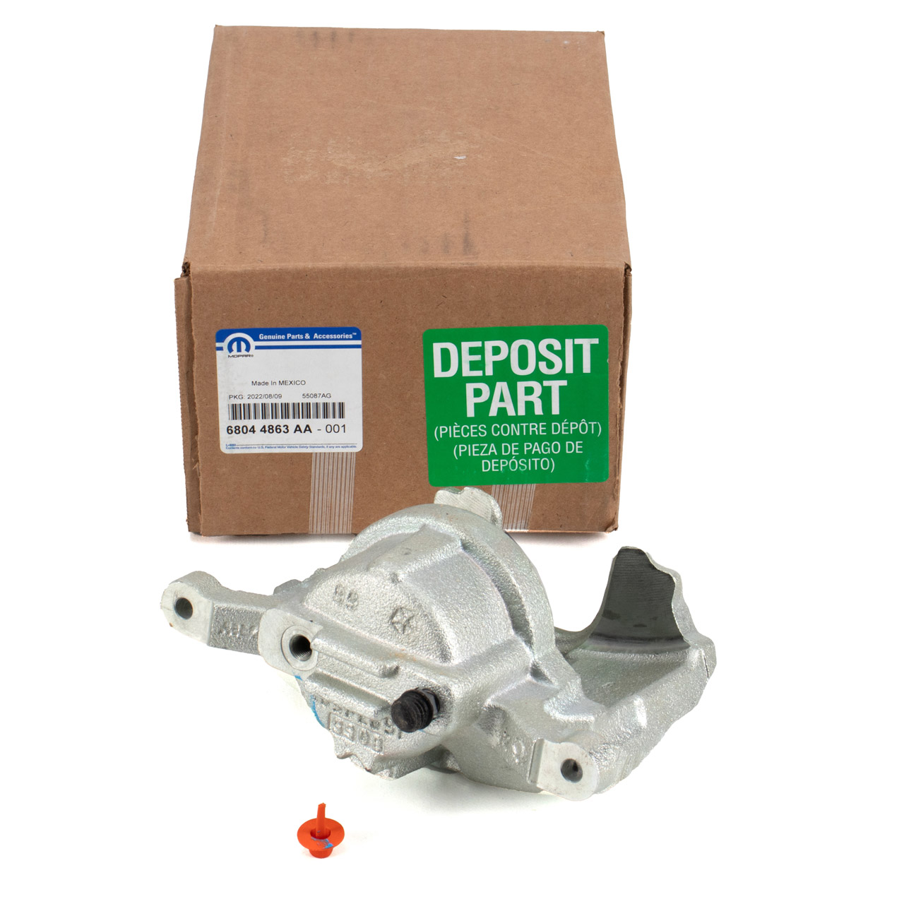 MOPAR Brake Caliper for JEEP Cherokee, Wrangler 3, and DODGE Nitro (Front Right) 68044863AA