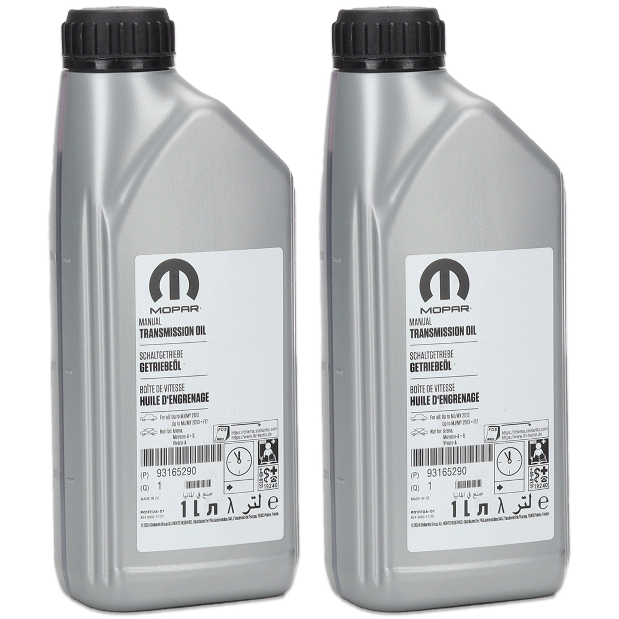 2L 2 Liter ORIGINAL Opel MOPAR 75W-80 Getriebeöl Schaltgetriebeöl P01FF0A-00 93165290