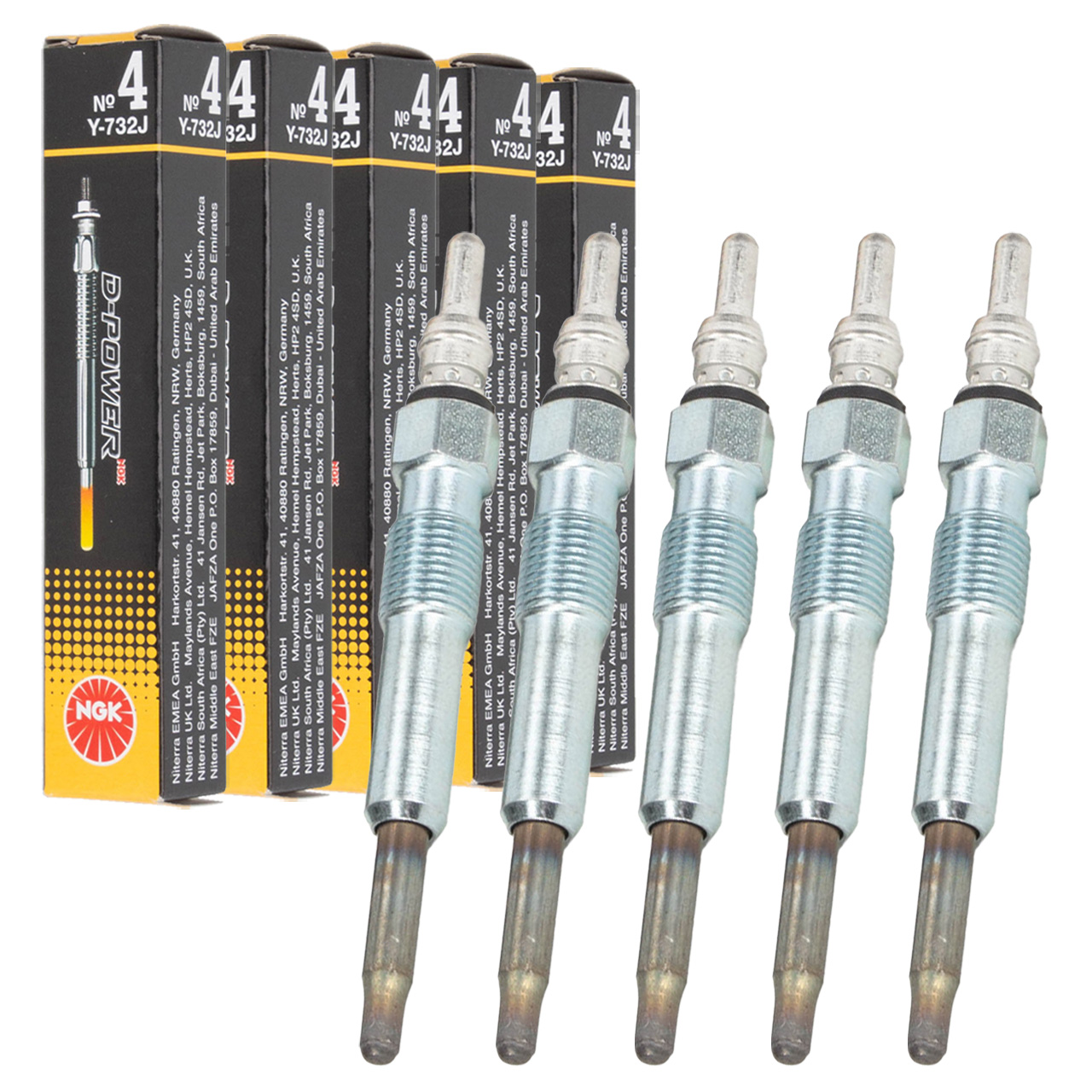 5x NGK 5605 Y-732J D-POWER 4 Glühkerze für VW LT 2 Transporter T4 AUDI 100 C3 A6 2.5 TDI