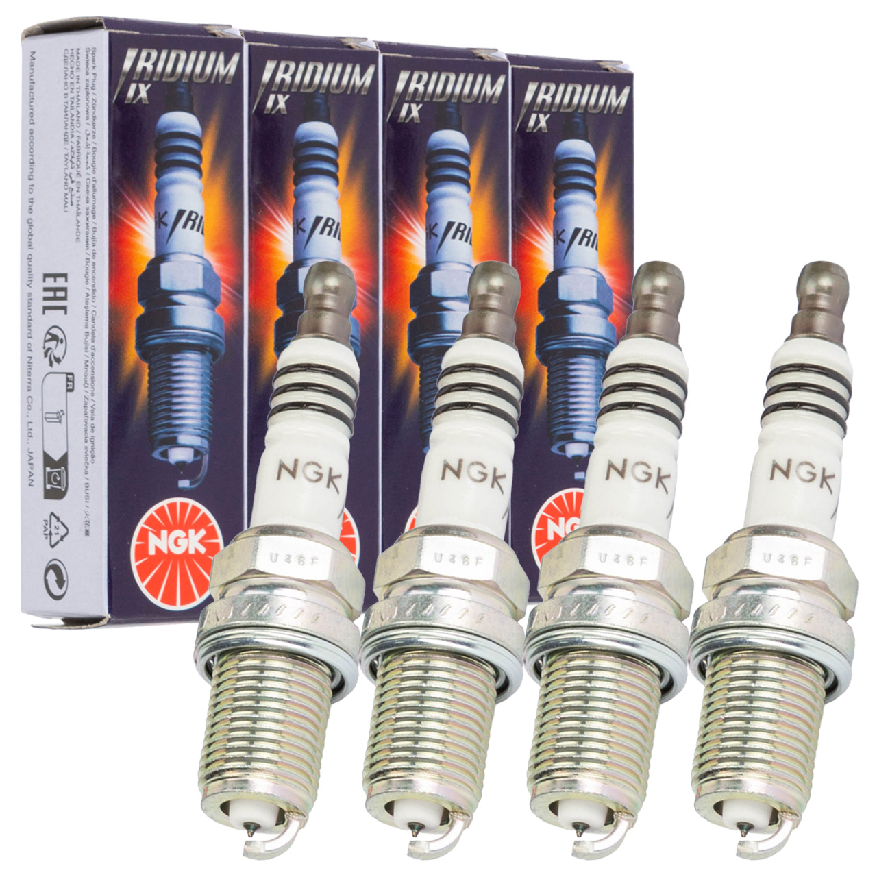 4x NGK 2668 BKR8EIX IRIDIUM 9 Spark Plug for FORD Galaxy WGR 2.0, SAAB 9-5 YS3E 3.0 V6t