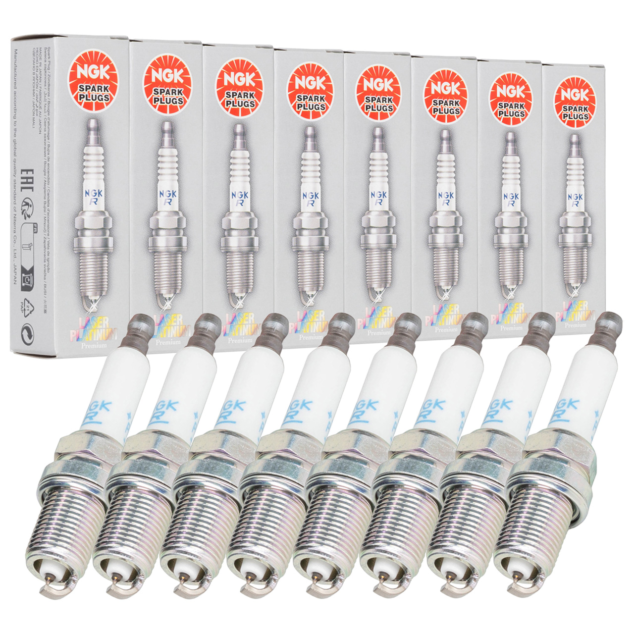 8x NGK 7963 PFR7Q LASER PLATINUM Z&uuml;ndkerze f&uuml;r AUDI RS6 C5 PORSCHE Cayenne Turbo / S 4.5