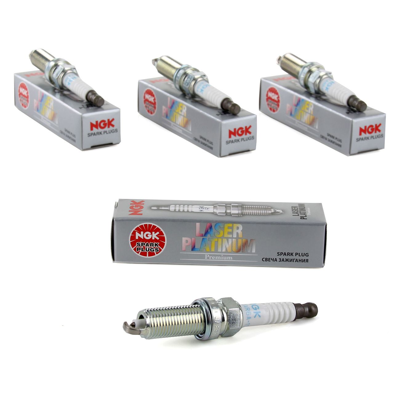 4x NGK 5118 PLZKAR6A-11 spark plugs for Renault Clio 3, Laguna 3, and Megane 3 2.0 16V