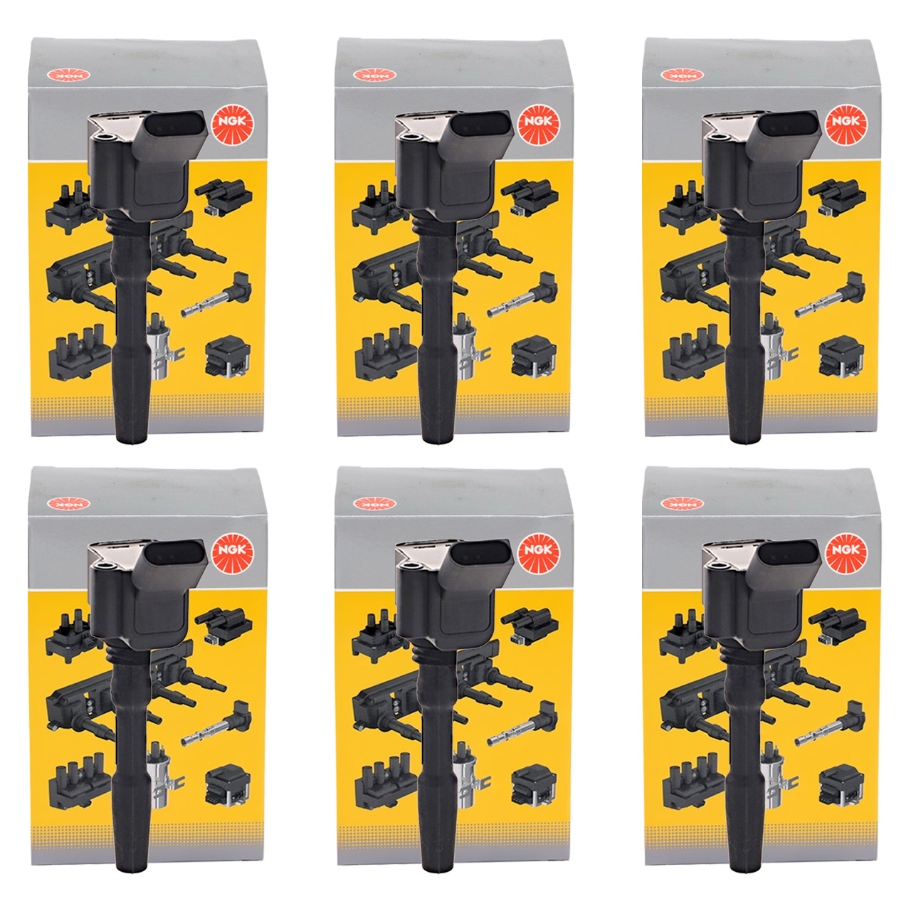 6x NGK 48409 U5154 Z&uuml;ndspule f&uuml;r AUDI S4 RS4 B9 S5 RS5 F5 A6 C8 A7 4K A8 4N9 SQ5 FY