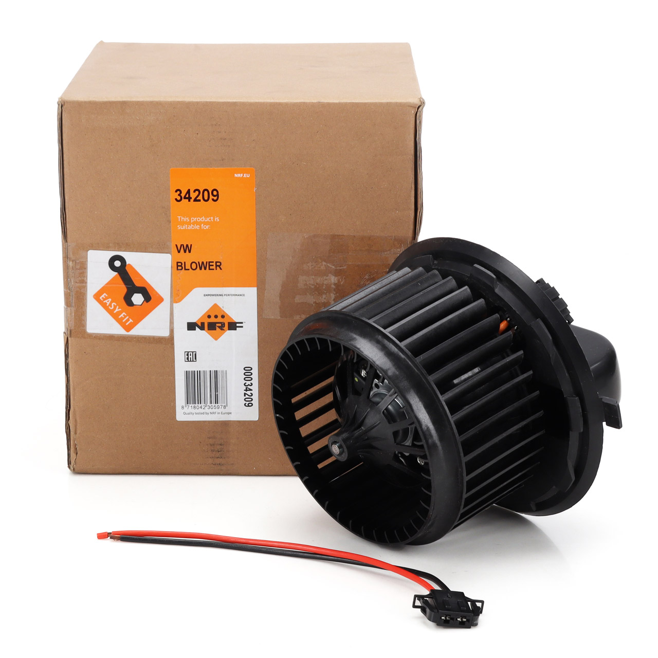 NRF Cabin Fan Motor for VW T5, T6, Sharan 7N, Touareg 7L, Audi 4LB, SEAT Alhambra