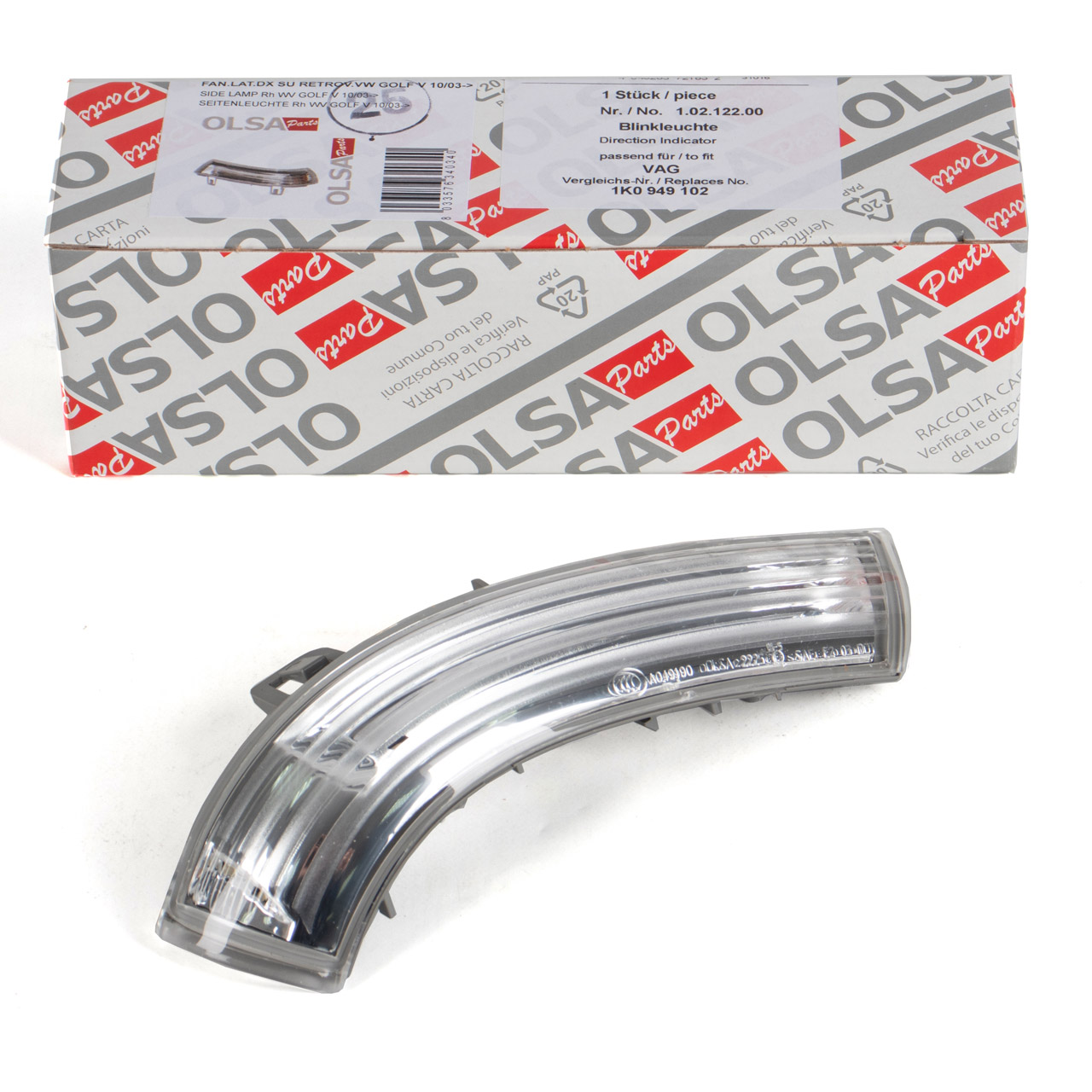 OLSA LED Blinkleuchte Au&szlig;enspiegel f&uuml;r VW Golf 5 Passat B5.5 Alhambra rechts 1K0949102