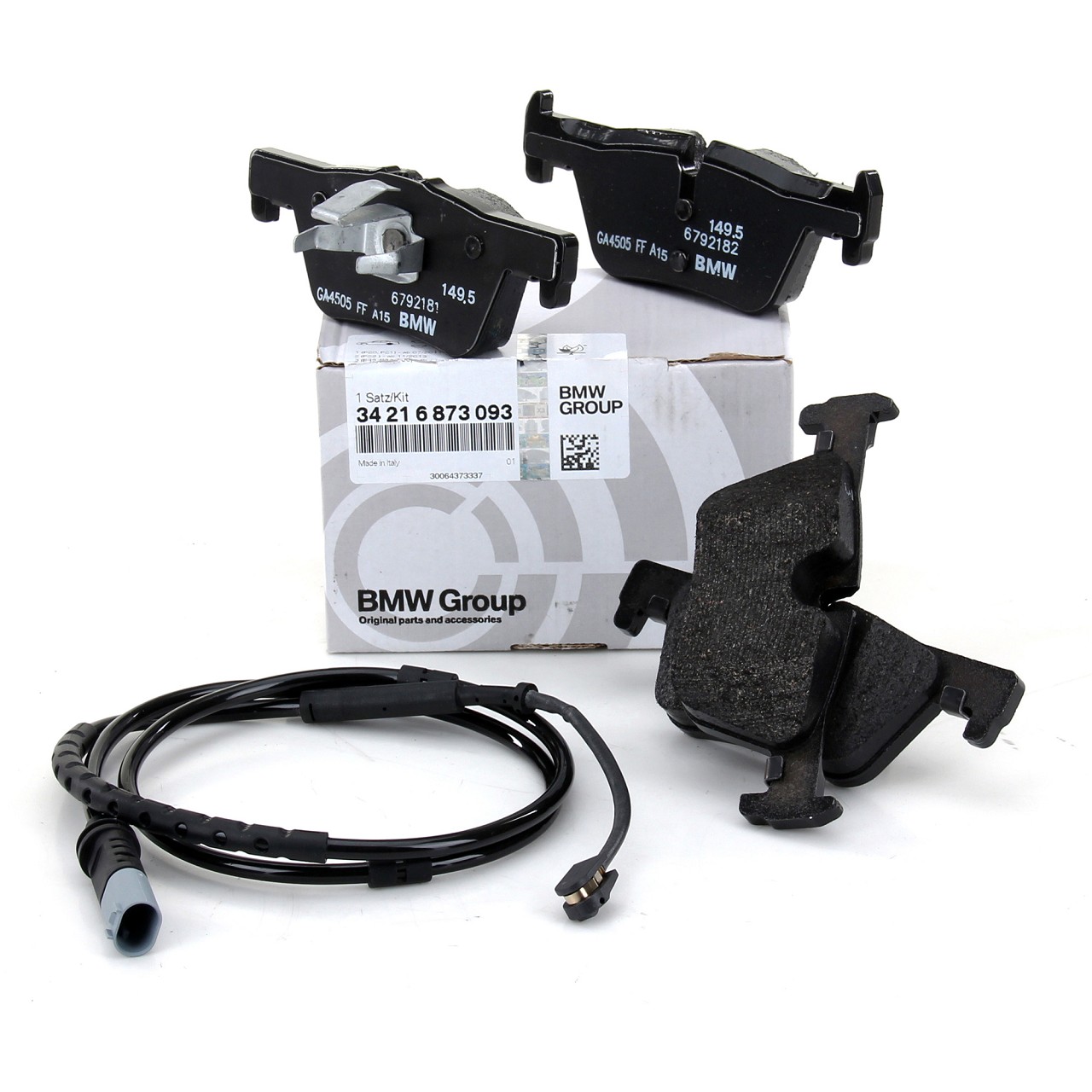 ORIGINAL Bremsbel&auml;ge + Warnsensor f&uuml;r BMW F20/21 F22/23 F30-34 ohne M-Technik hinten