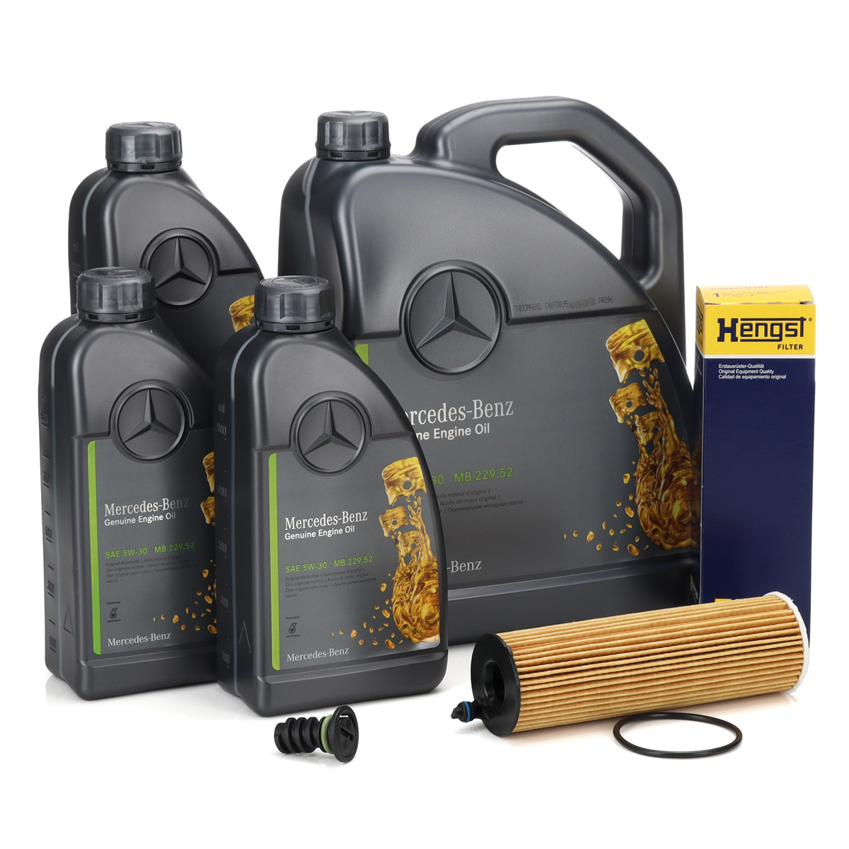 8L ORIGINAL 5W-30 für MB 229.52 Motoröl + HENGST Ölfilter MERCEDES-BENZ OM654 OM656