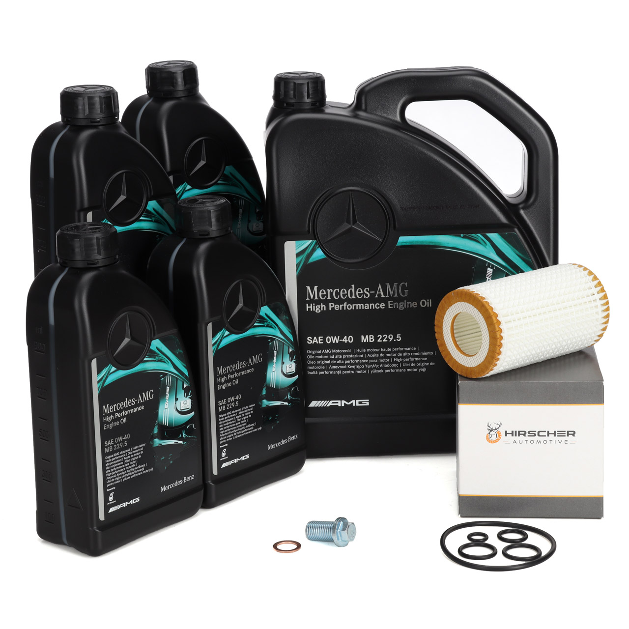 9L ORIGINAL AMG 0W40 Engine Oil + HIRSCHER Oil Filter for MERCEDES-BENZ 0001802609