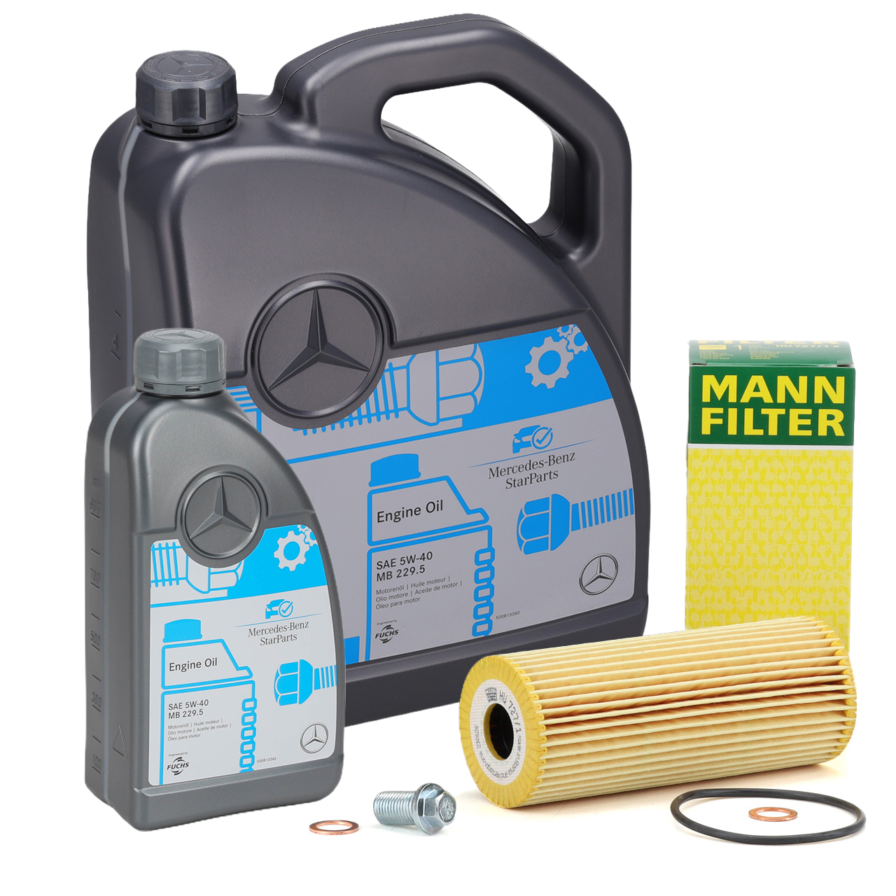 6L ORIGINAL 5W-40 f&uuml;r MB 229.5 Motor&ouml;l + MANN &Ouml;lfilter MERCEDES W203 W203 W124 M111 M104