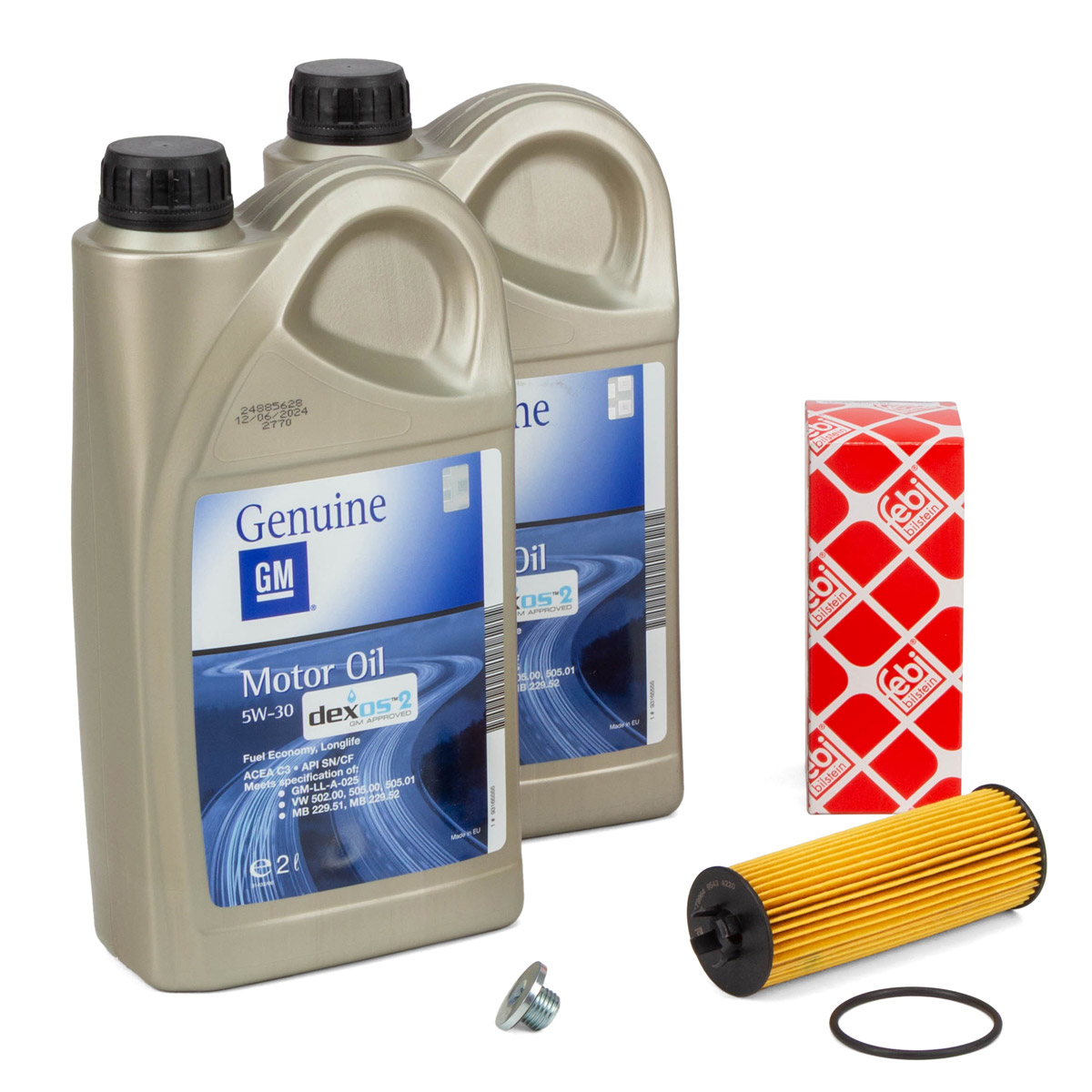 4L ORIGINAL 5W-30 Dexos2 Motor&ouml;l + febi &Ouml;lfilter f&uuml;r OPEL Corsa E 1.4 mit